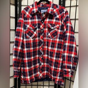 American HERO Authentic PLAID Blue Shirt, JACKET, STYLE AND COMFORT, MEN SIZE L.